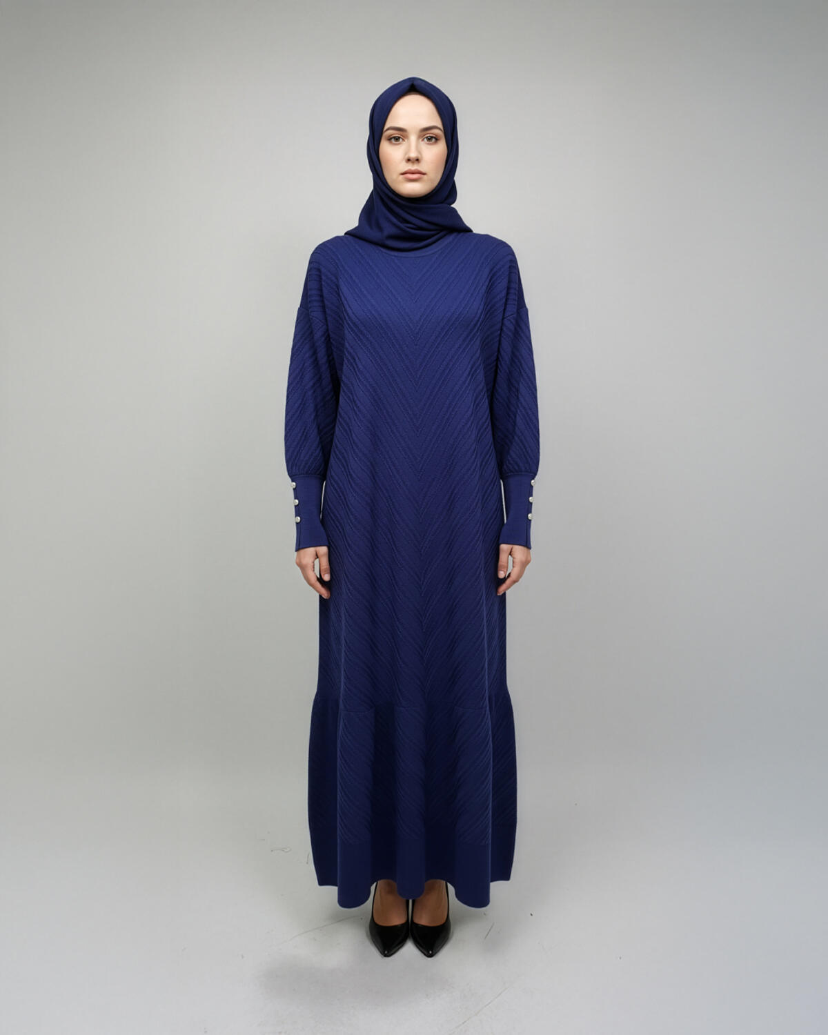 VEREV DESEN TRİKO ELBİSE