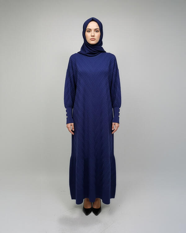 VEREV DESEN TRİKO ELBİSE