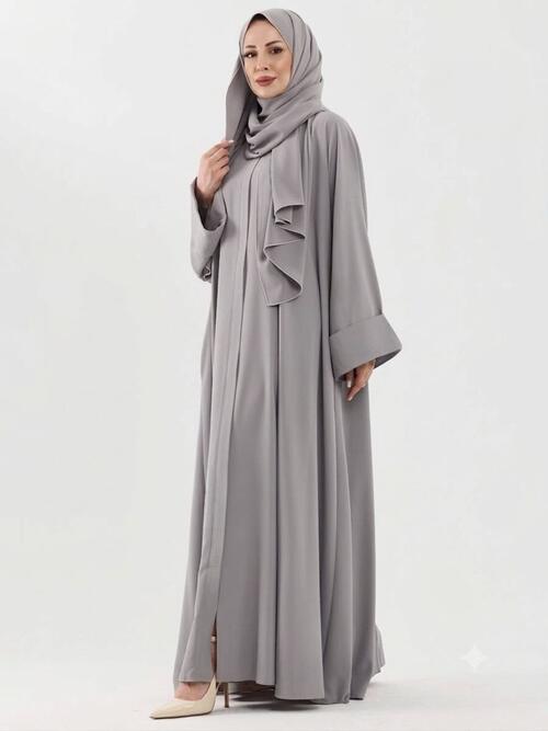KOL MANŞETLİ MEDİNE İPEĞİ ABAYA