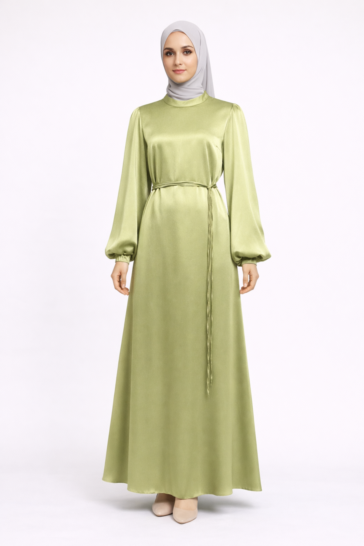 BALON KOL DÜZ ELBİSE