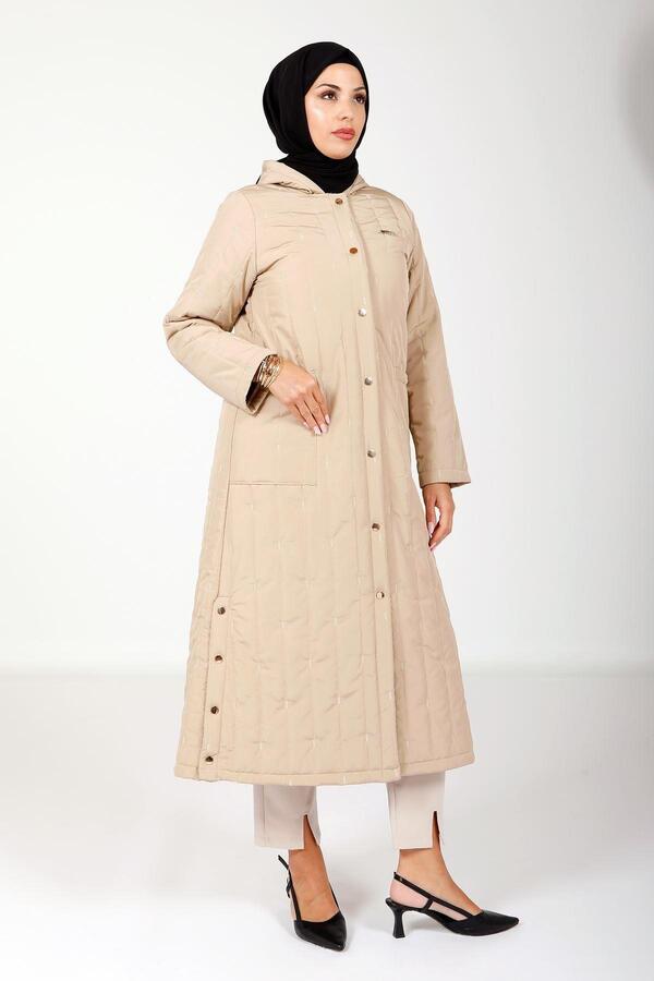 KAPŞONLU ASTAR DETAYKI ÇIT ÇITLI MONT