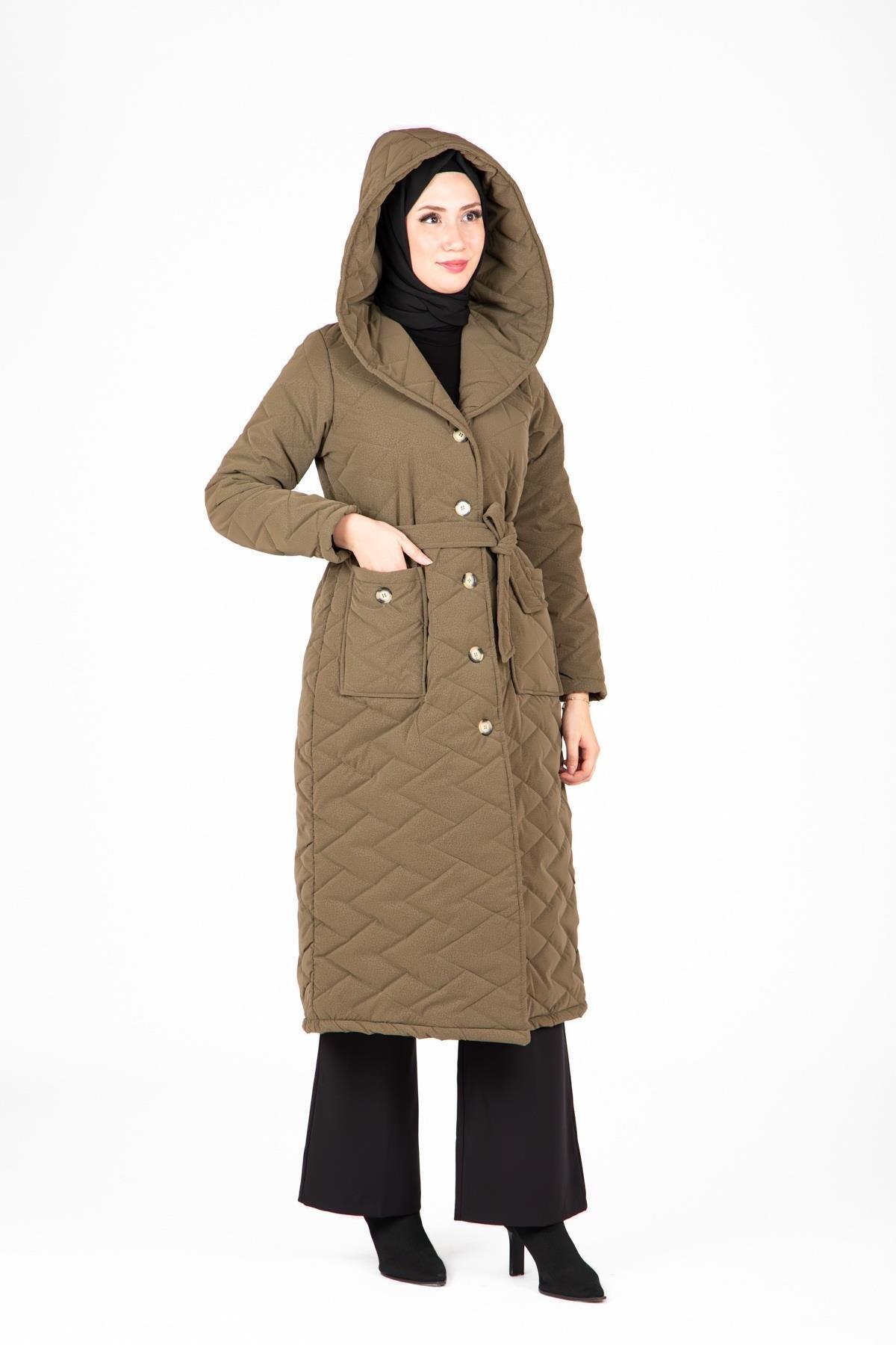 CHEVRON DESEN KAPŞONLU MONT