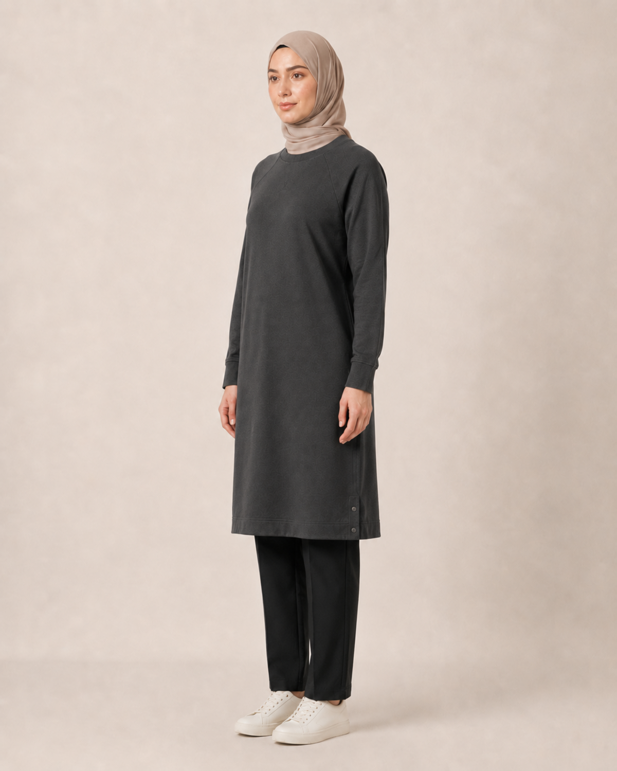 REGLAN KOLLU SWEAT TUNİK İKİ İPLİK