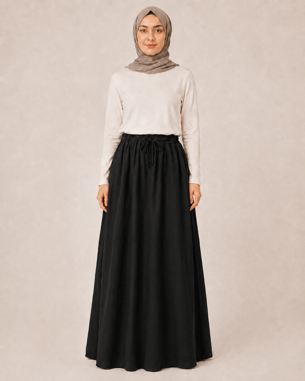 LASTİKLİ TENCEL ETEK
