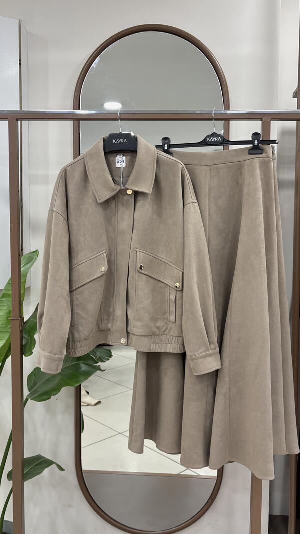 CEKETLİ ETEKLİ SÜET TAKIM