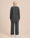 DÜĞME DETAYLI İKİ İPLİK PANTALONLU TAKIM
