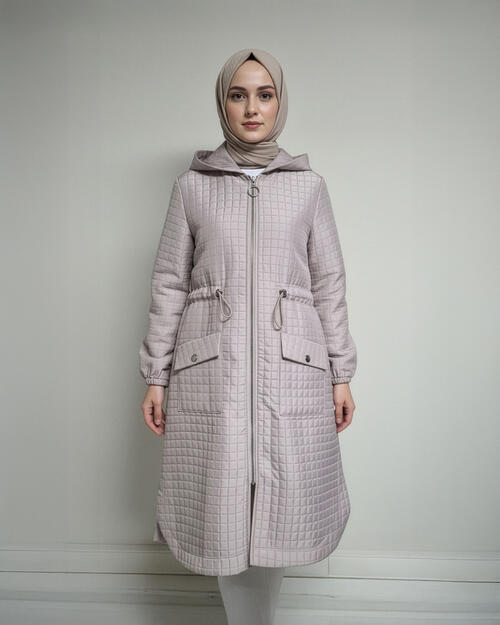 TORBA CEPLİ KAPŞONLU KISA MONT