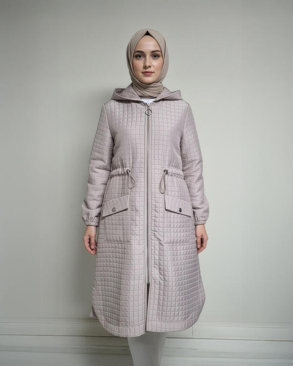 TORBA CEPLİ KAPŞONLU KISA MONT