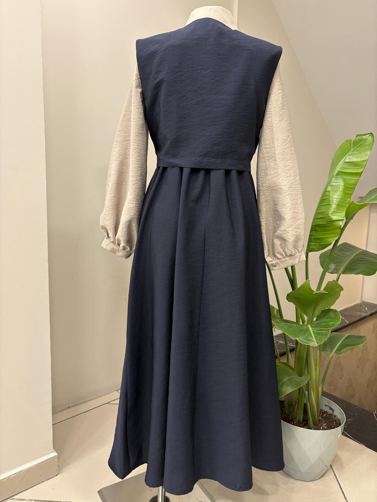 YELEKLİ KLOŞ SERAN ELBİSE