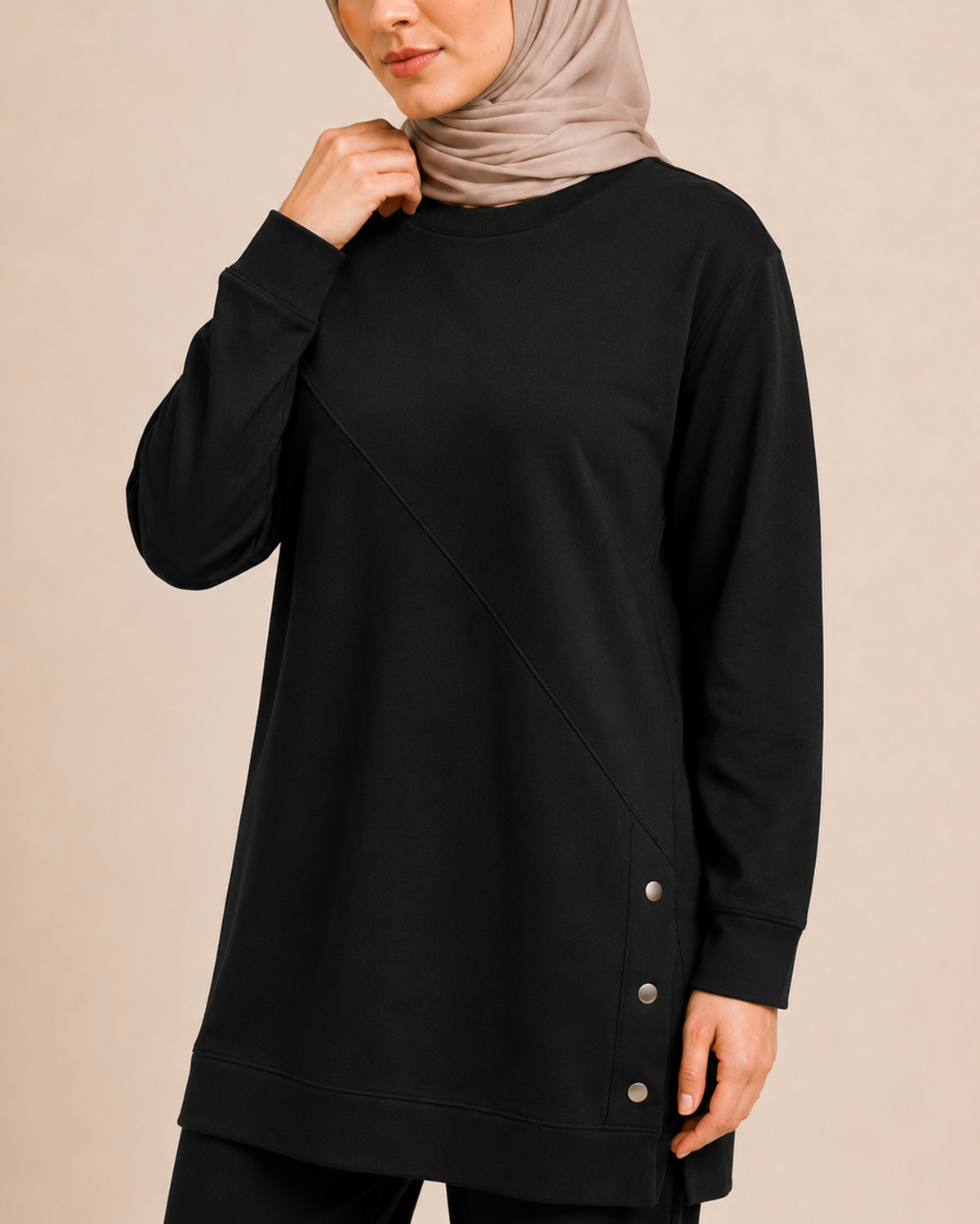 DÜĞME DETAYLI İKİ İPLİK PANTALONLU TAKIM