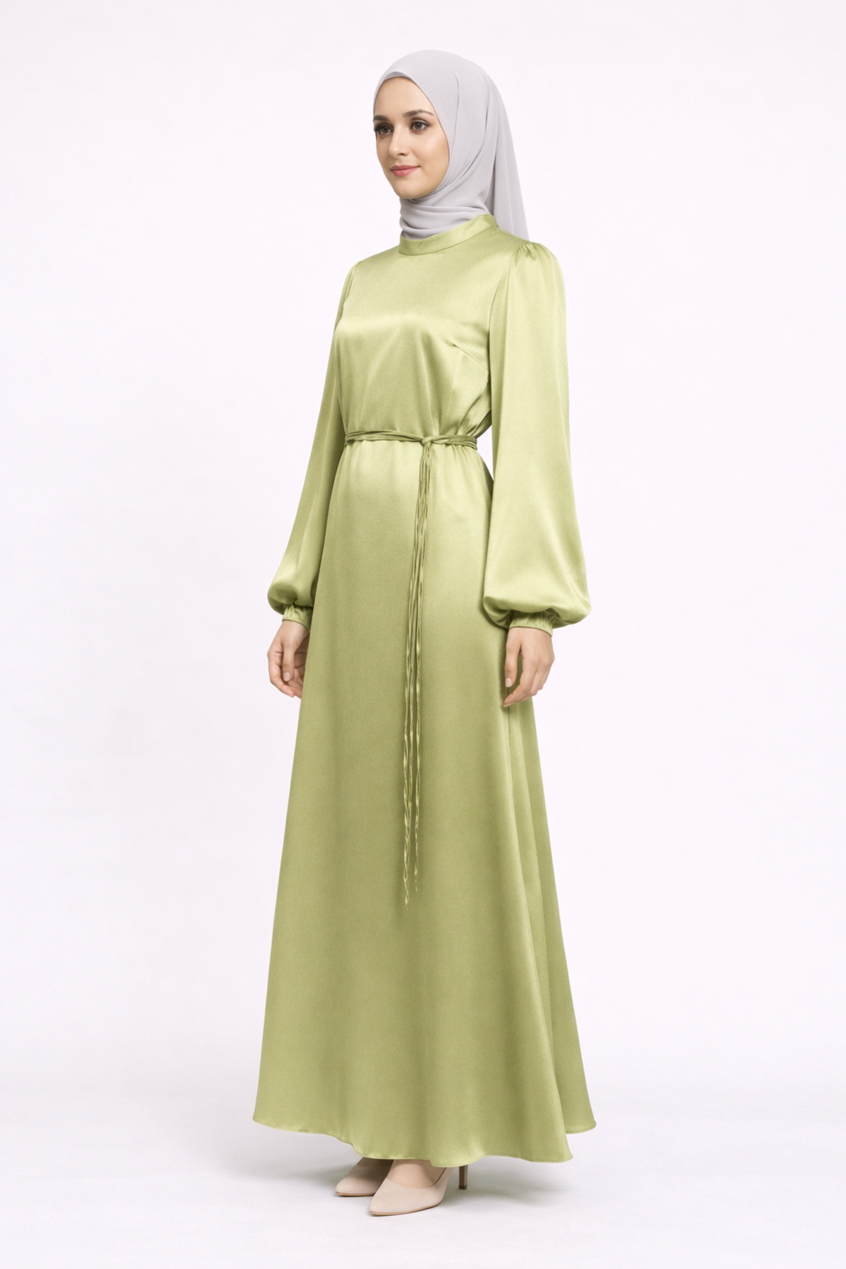 BALON KOL DÜZ ELBİSE