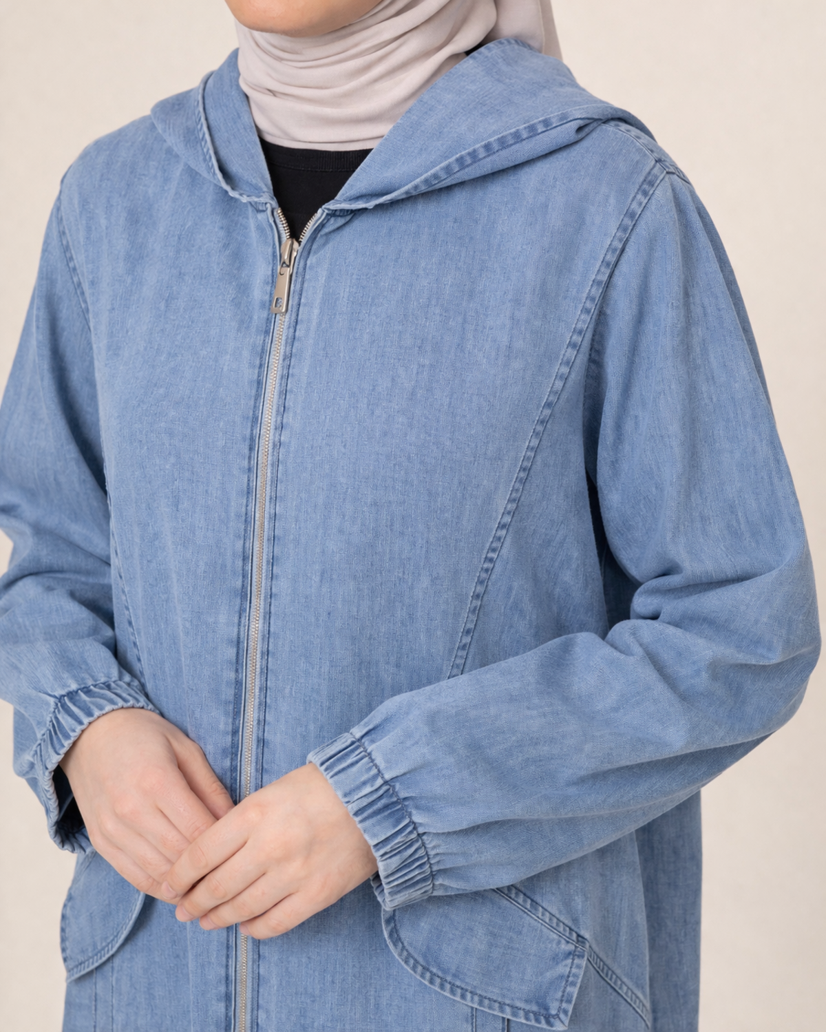 KAPŞONLU TENCEL KISA KAP