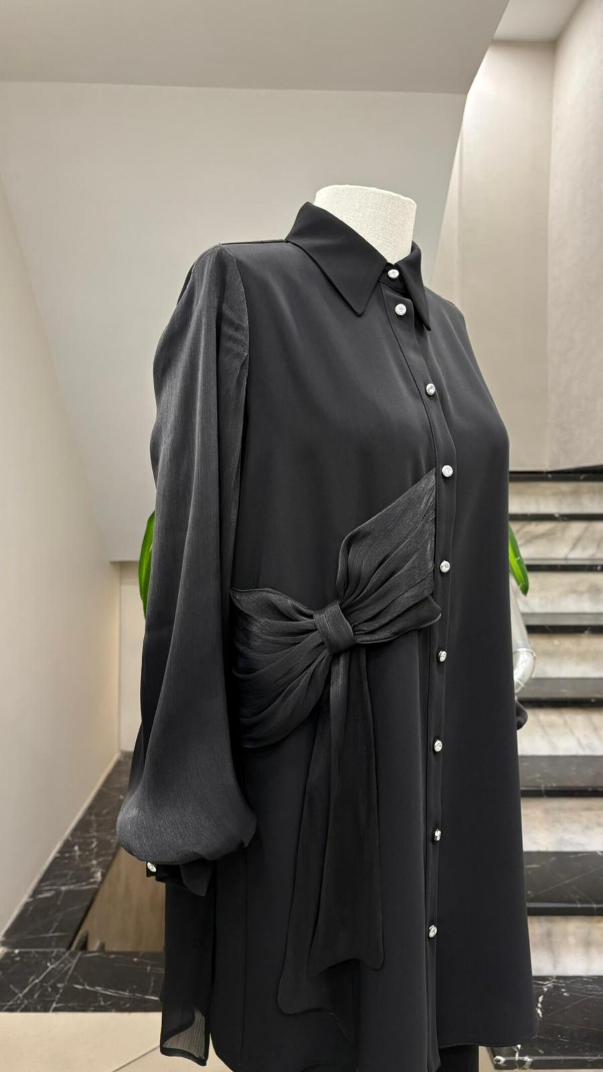 FİYON DETAYLI ŞİFON KOLLU TAKIM