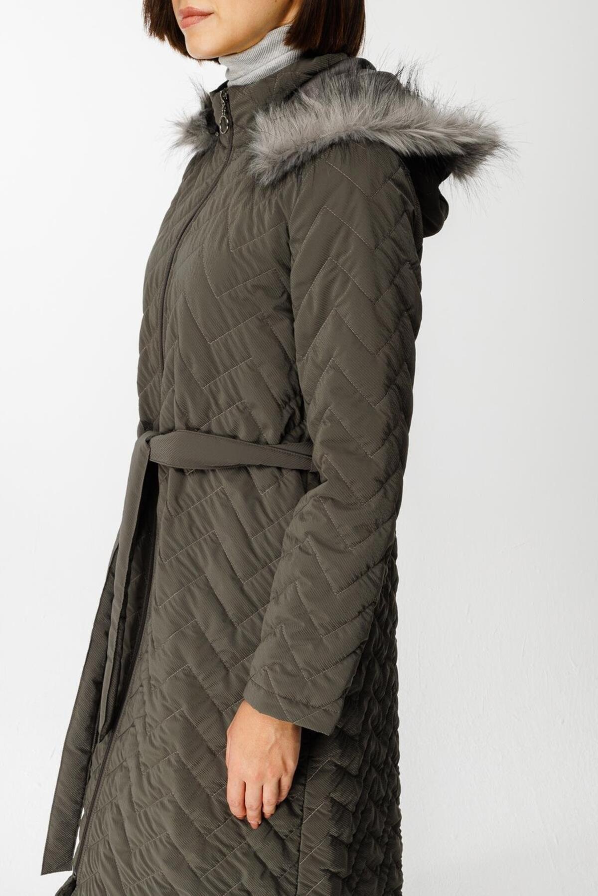 BAKLAVA DESEN KAPŞONLU MONT