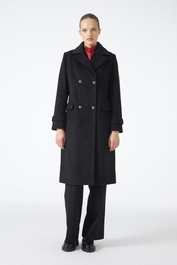 KRUVAZE YAKA ÇİFT DÜĞME KABAN