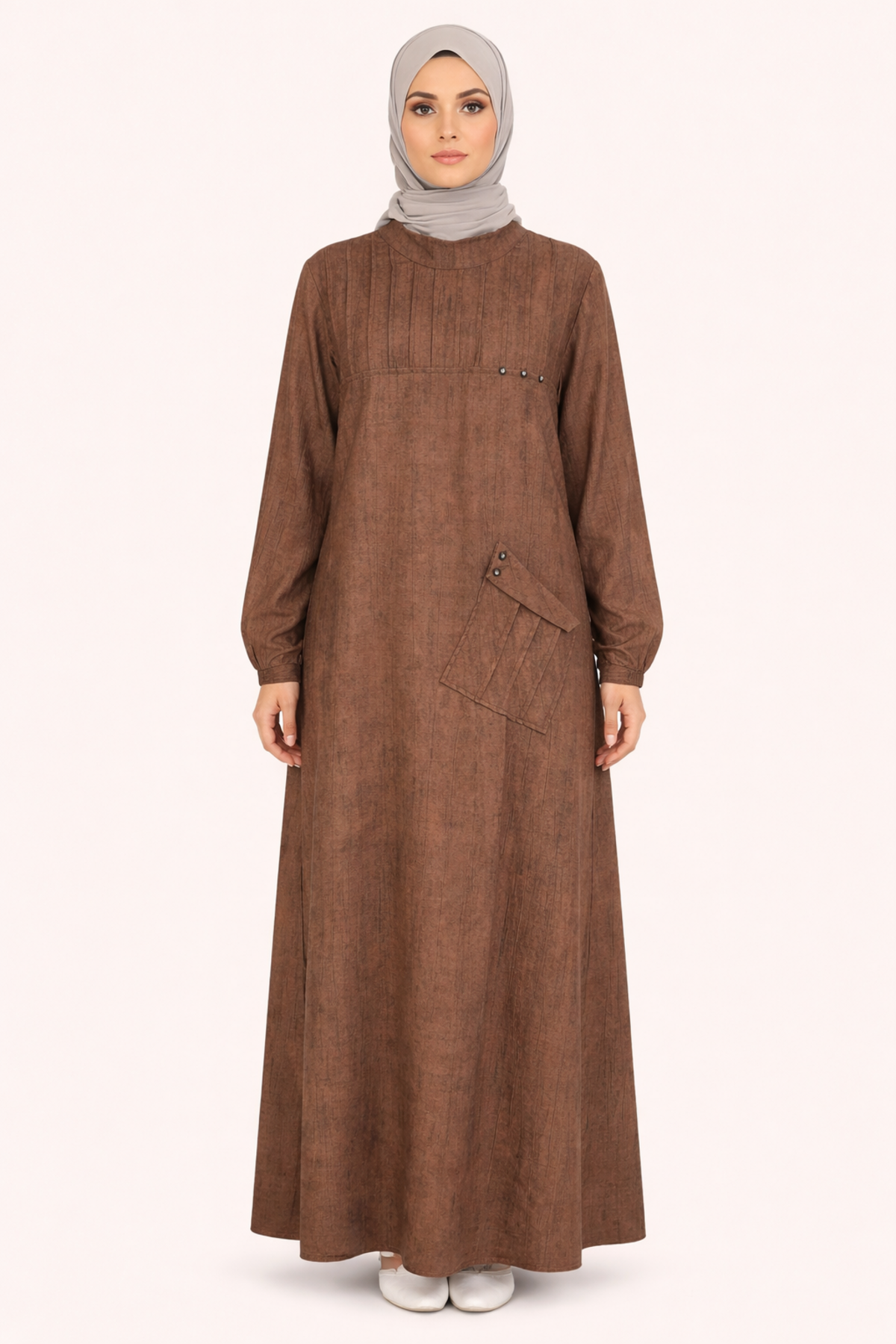 ROBASI PİLELİ CEPLİ ELBİSE