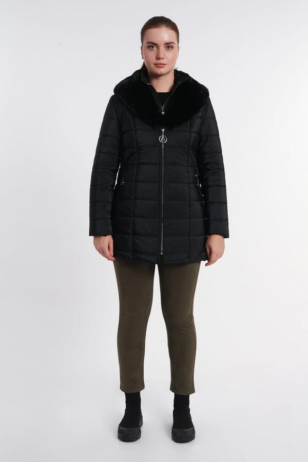 PARLAK KÜK DETAYLI KISA MONT