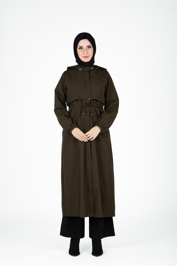 KAPŞONLU RÜZGARLIK DETAYLI MONT