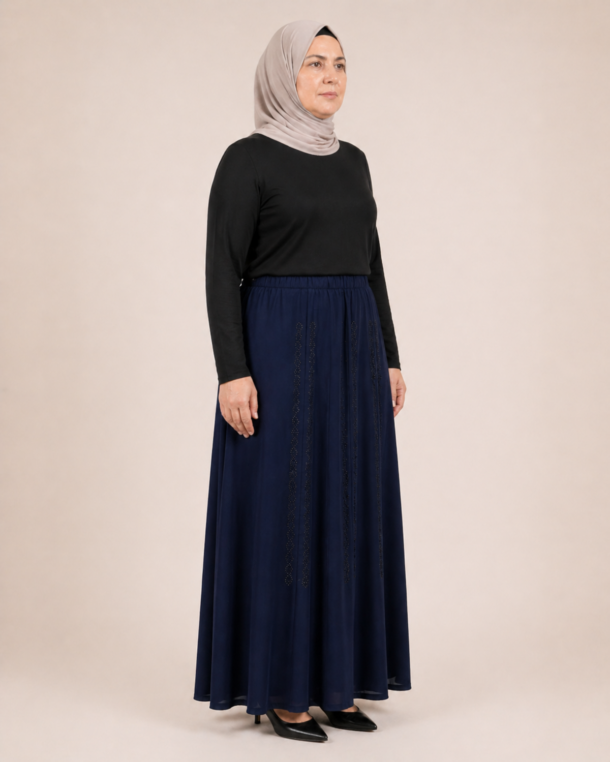 LASTİKLİ TAŞLI ETEK