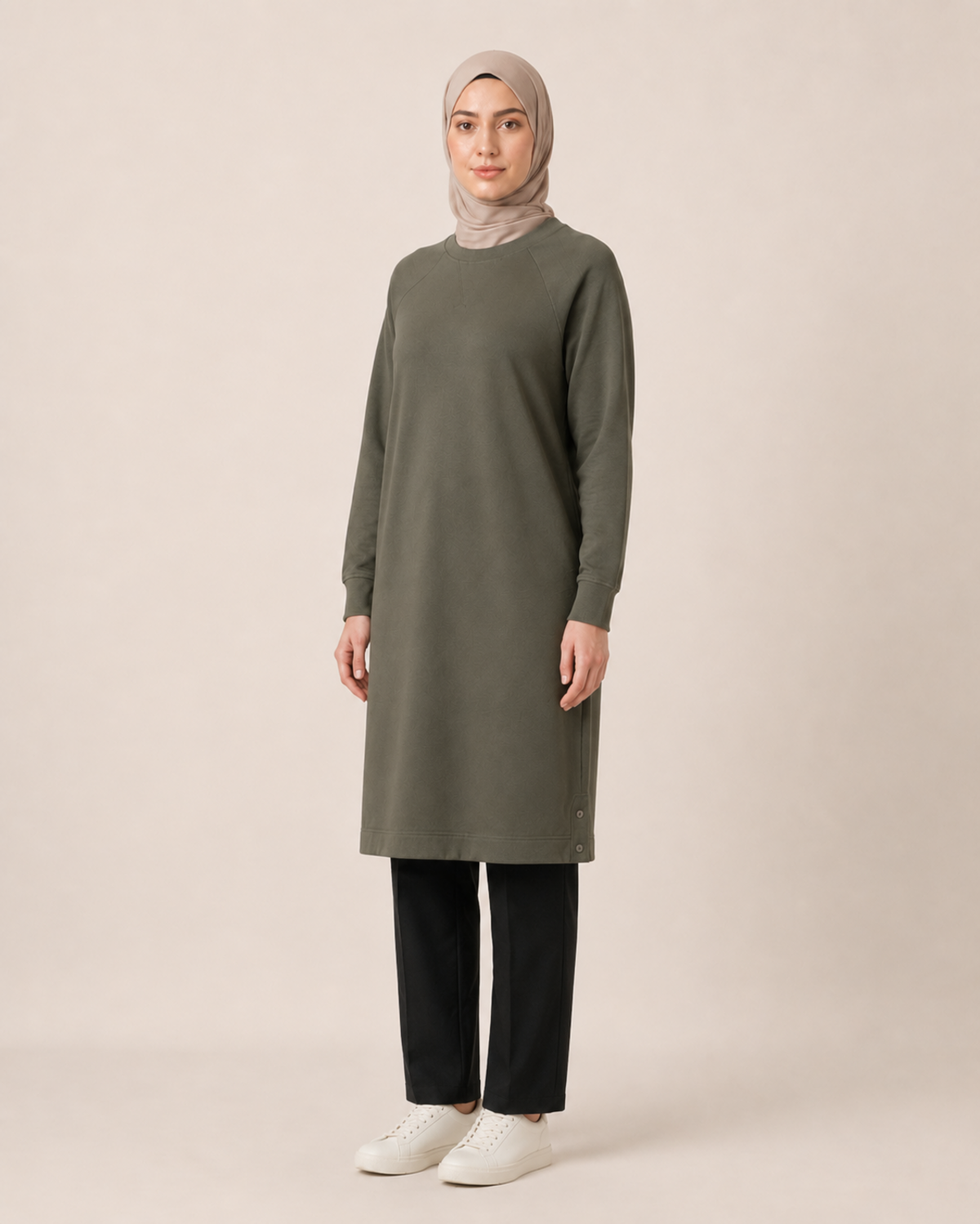 REGLAN KOLLU SWEAT TUNİK İKİ İPLİK