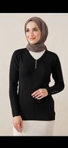 V YAKA TAŞLI FİTİL MODEL BLUZ