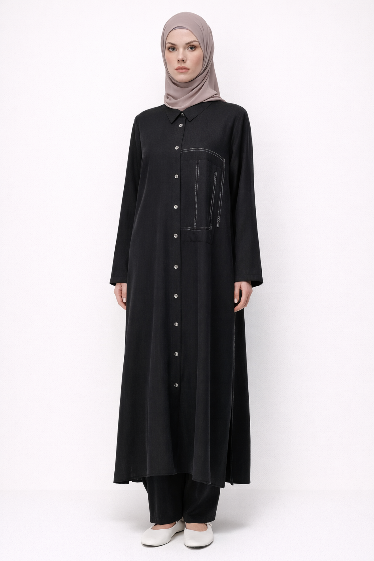 DİKİŞLİ CEP DESENLİ PANTOLONLU TAKIM