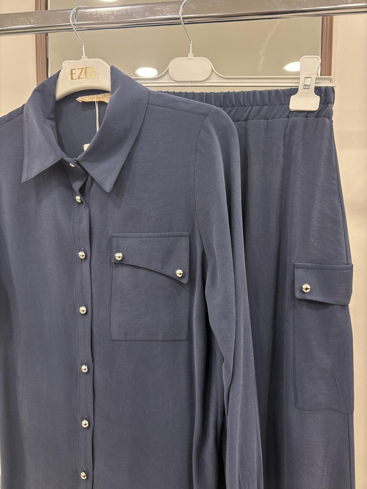 TEK CEP DÜĞMELİ ETEKLİ TAKIM