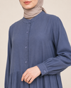 TAM BOY DÜĞMELİ TENCEL ELBİSE