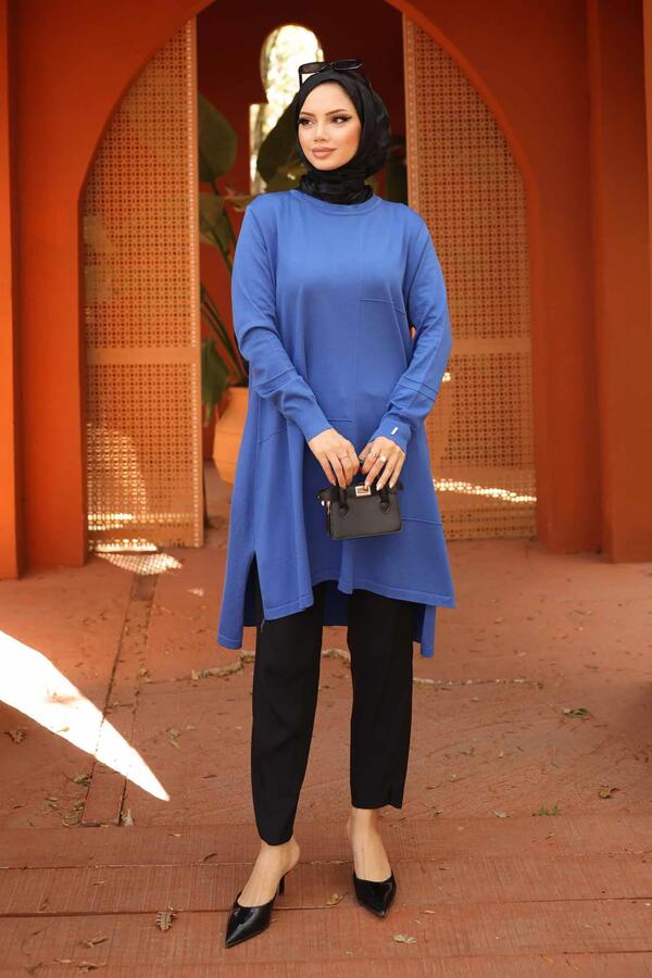 DÜZ RENK KABARTMALI TUNİK