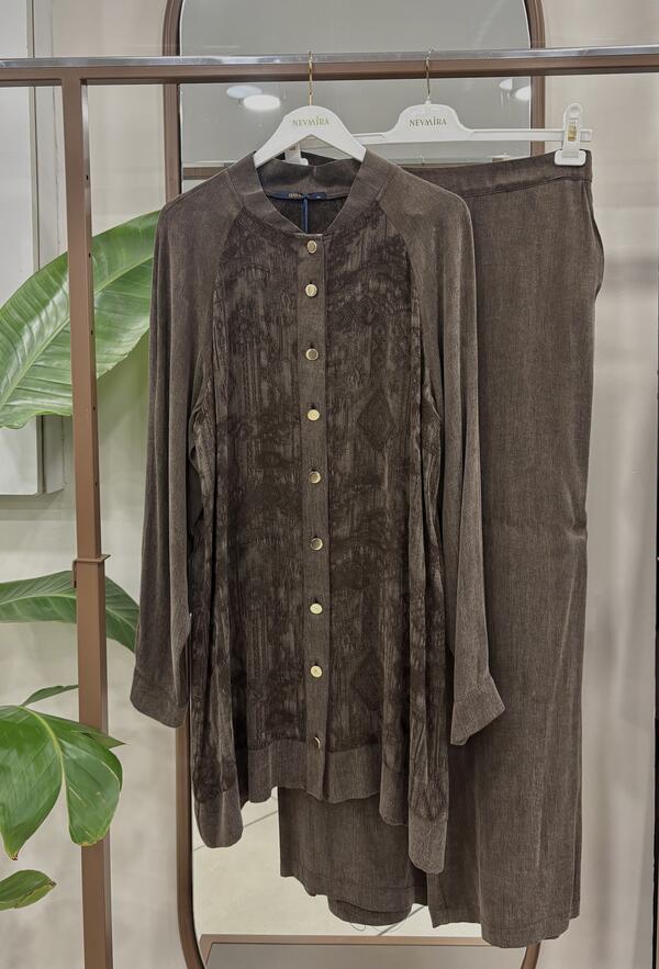 DESENLİ KUPRA PANTOLONLU TAKIM