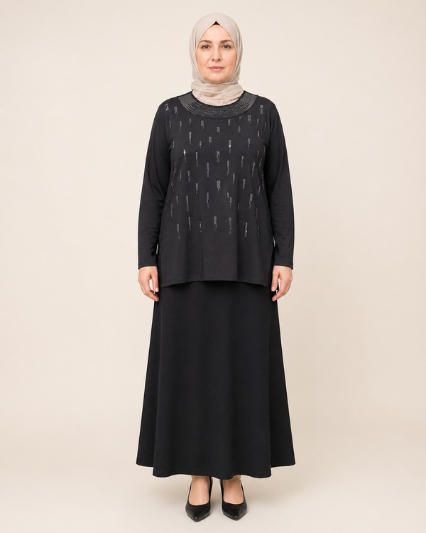 DİKDÖRTGEN TAŞLI BATTAL BLUZ