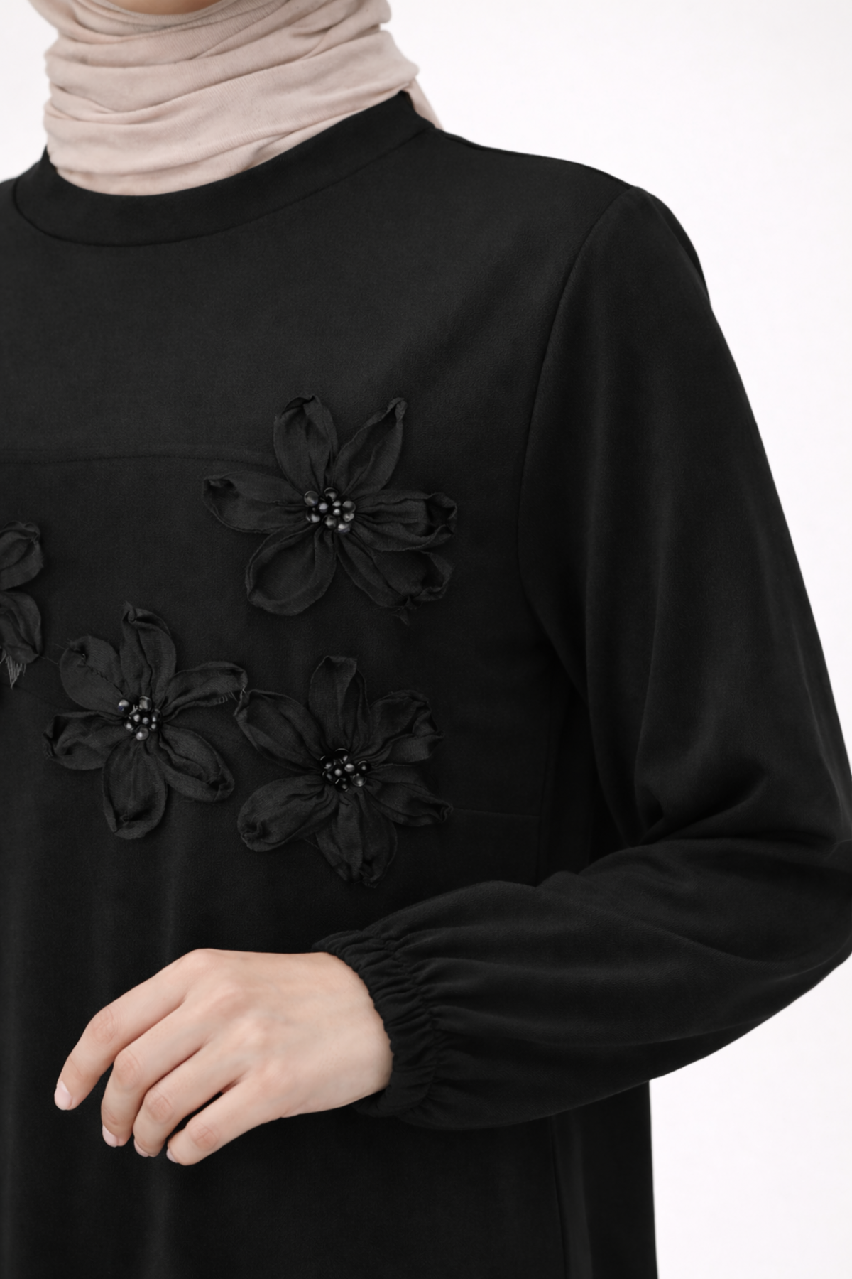 *LAZER KESİM ÇİÇEKLİ ELBİSE