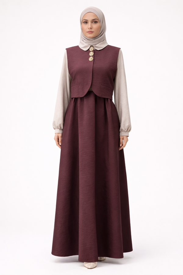 YELEKLİ KLOŞ SERAN ELBİSE