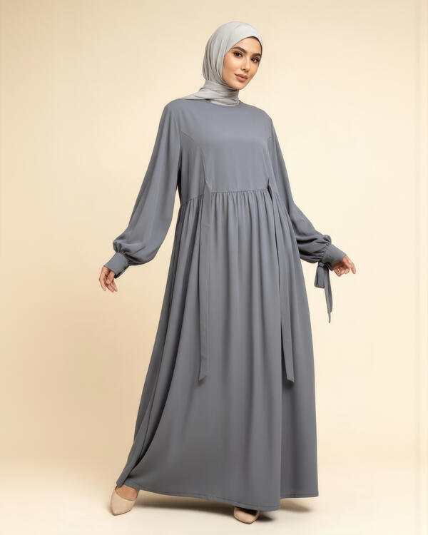 YAN BAĞLAMALI İPEK ELBİSE