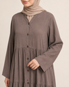KATLI DÜĞMELİ TENCEL ELBİSE