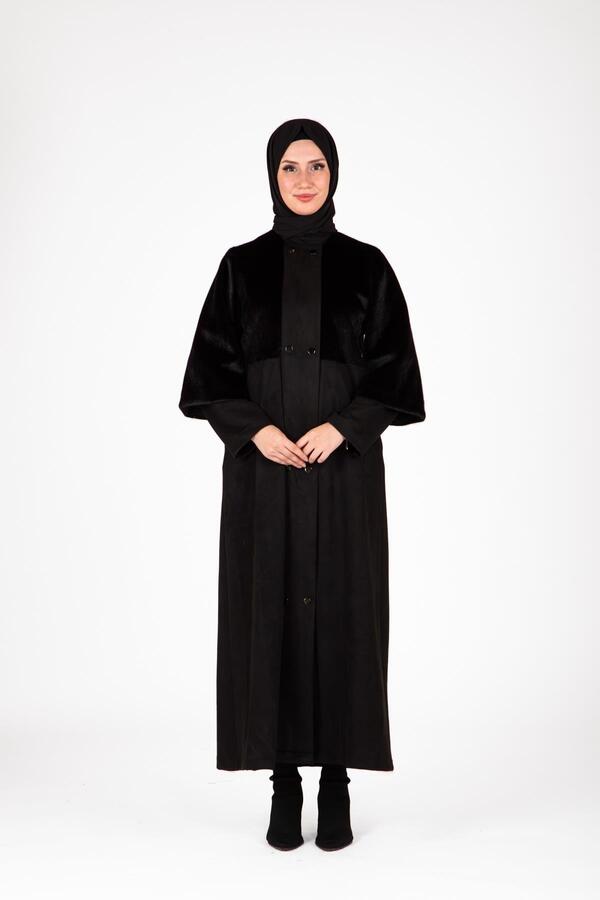 KÜRK DETAYLI SÜET FERACE