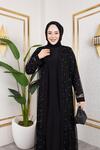 İNCİ İŞLEMELİ TÜLLÜ SANDY ABAYA