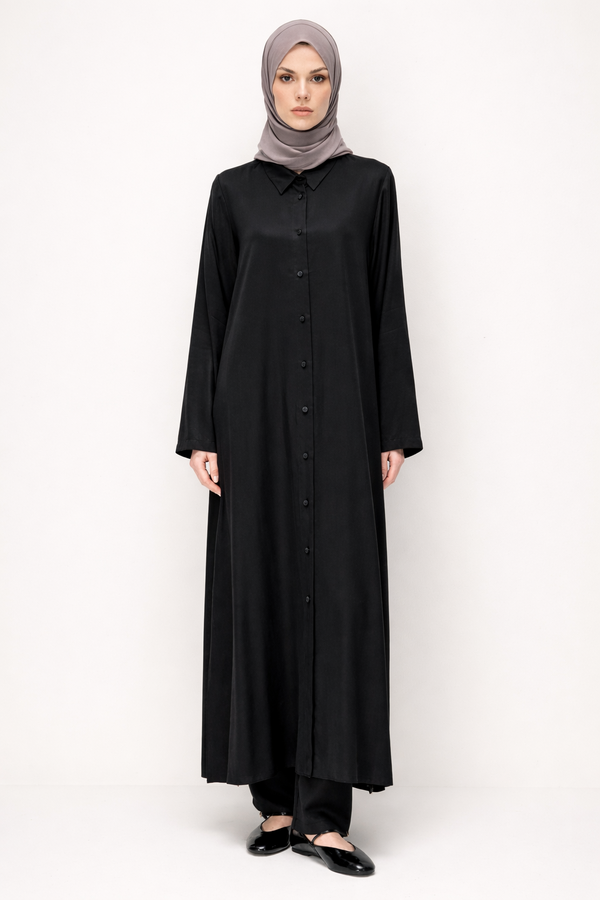 ARKA PELERİN DETAYLI DÜĞMELİ KAP