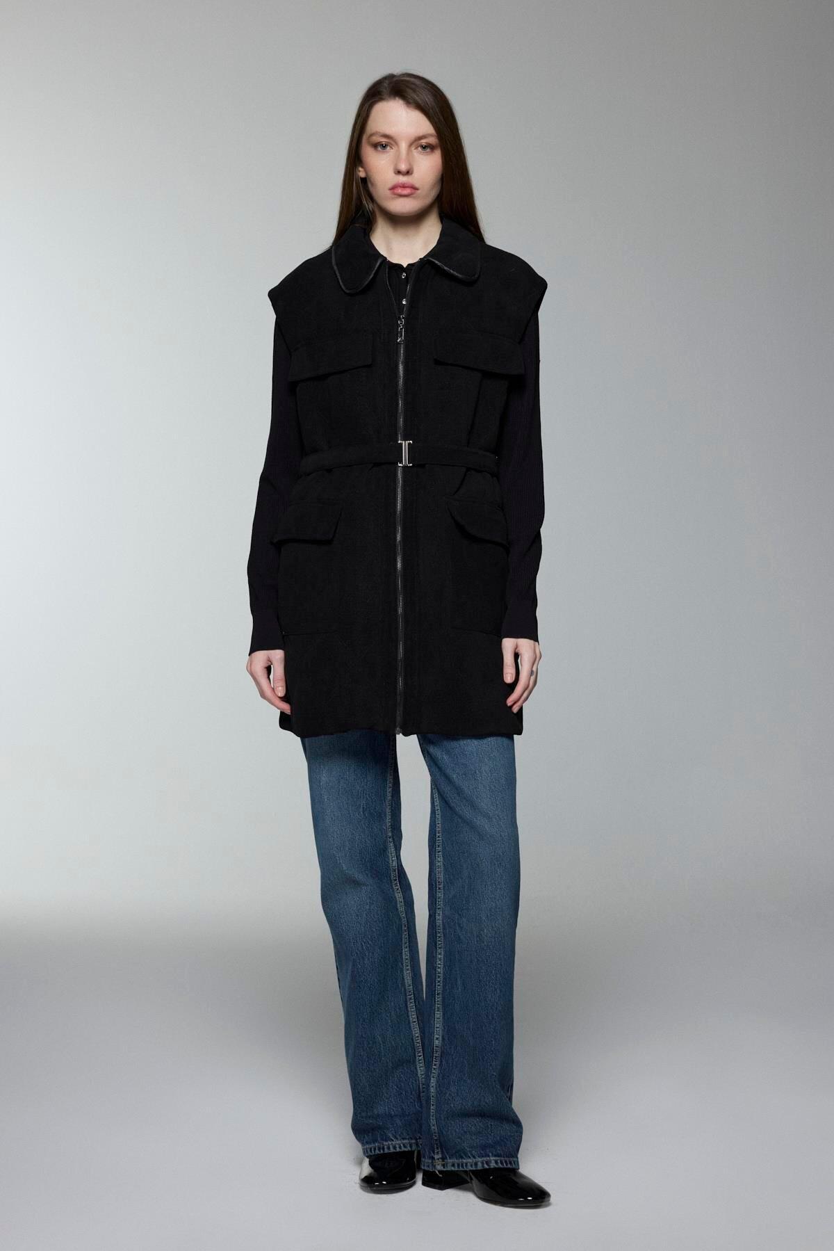 KEMERLİ CEP DETAYLI YELEK