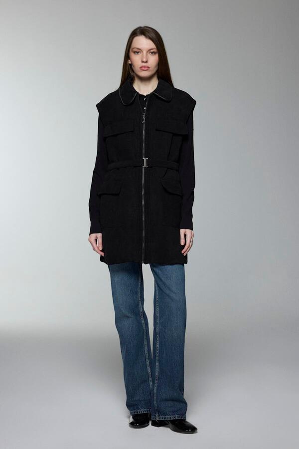 KEMERLİ CEP DETAYLI YELEK