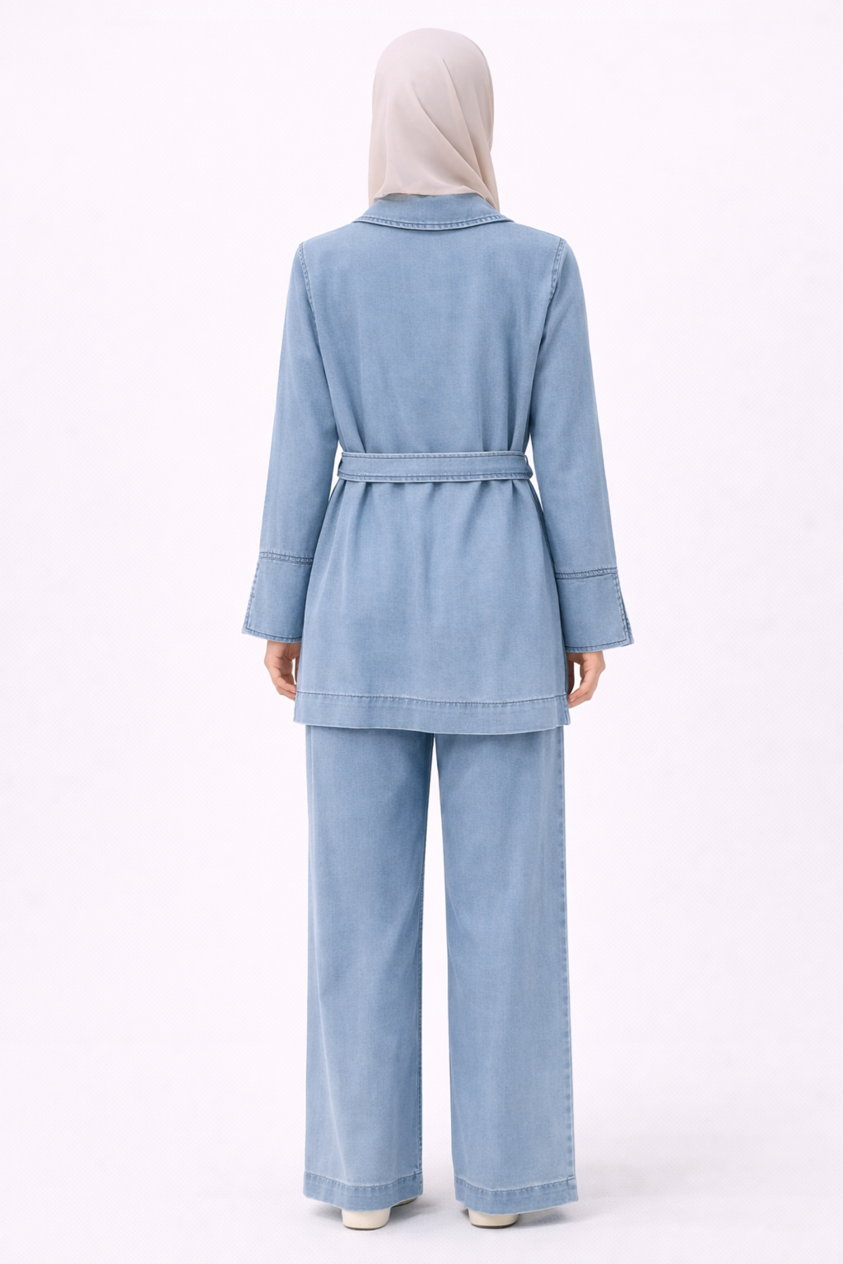 DÜĞMELİ CEP DETAYLI DENİM TAKIM