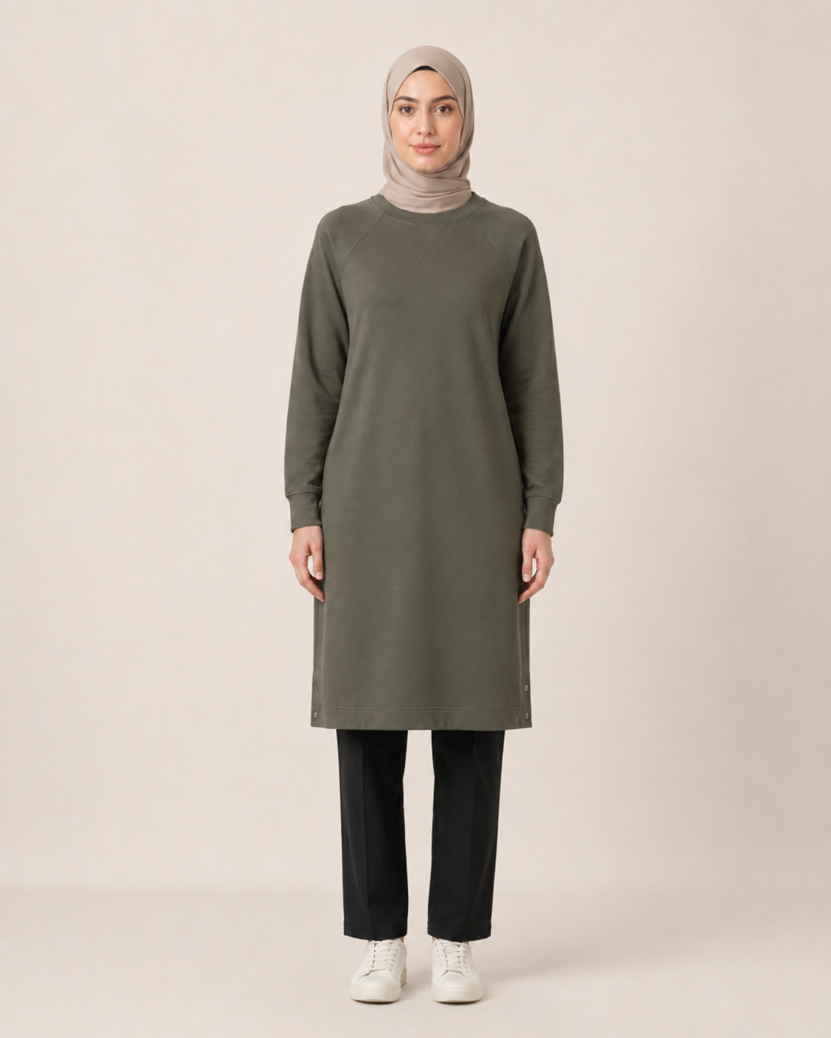 REGLAN KOLLU SWEAT TUNİK İKİ İPLİK
