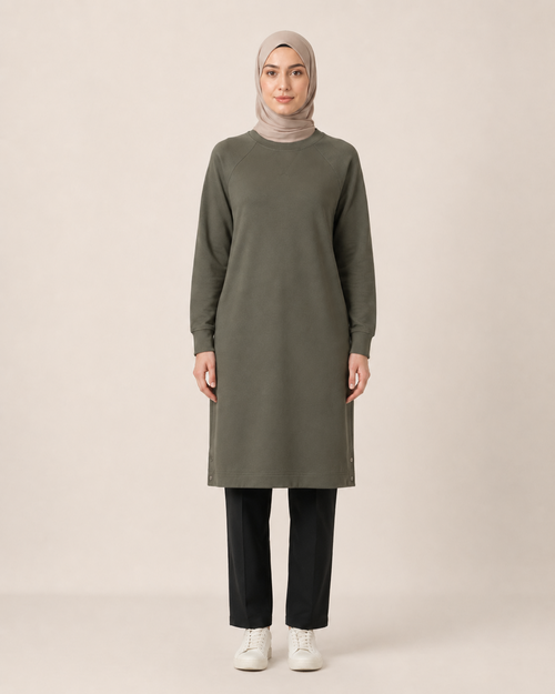 REGLAN KOLLU SWEAT TUNİK İKİ İPLİK
