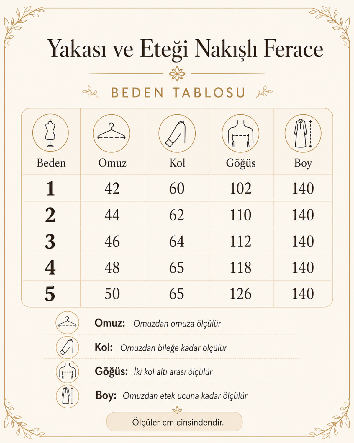 YAKASI VE ETEĞİ NAKIŞLI FERACE