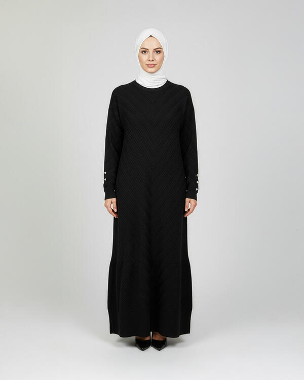 VEREV DESEN TRİKO ELBİSE