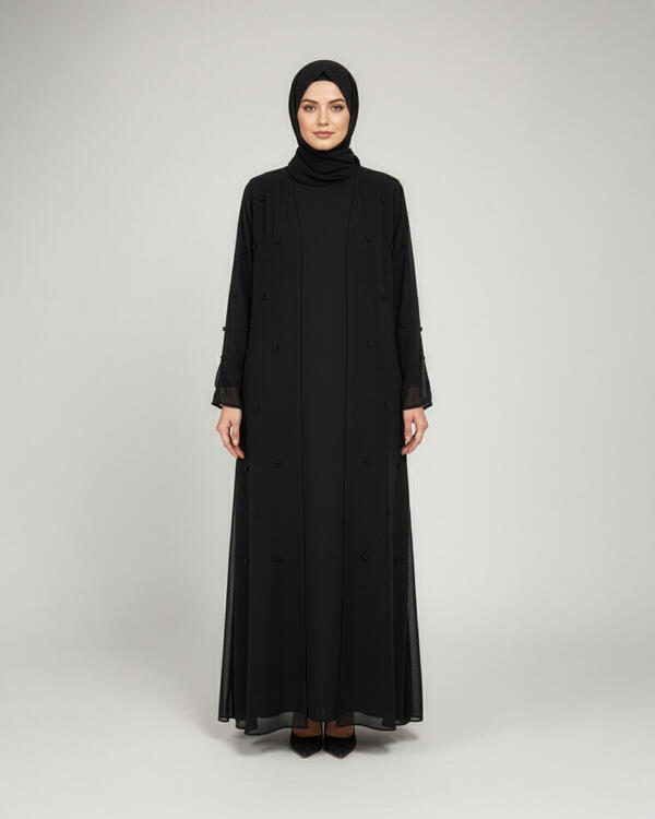 BONCUKLU ŞİFON ABAYA