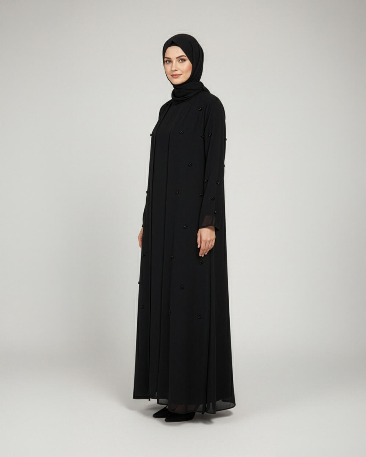 BONCUKLU ŞİFON ABAYA