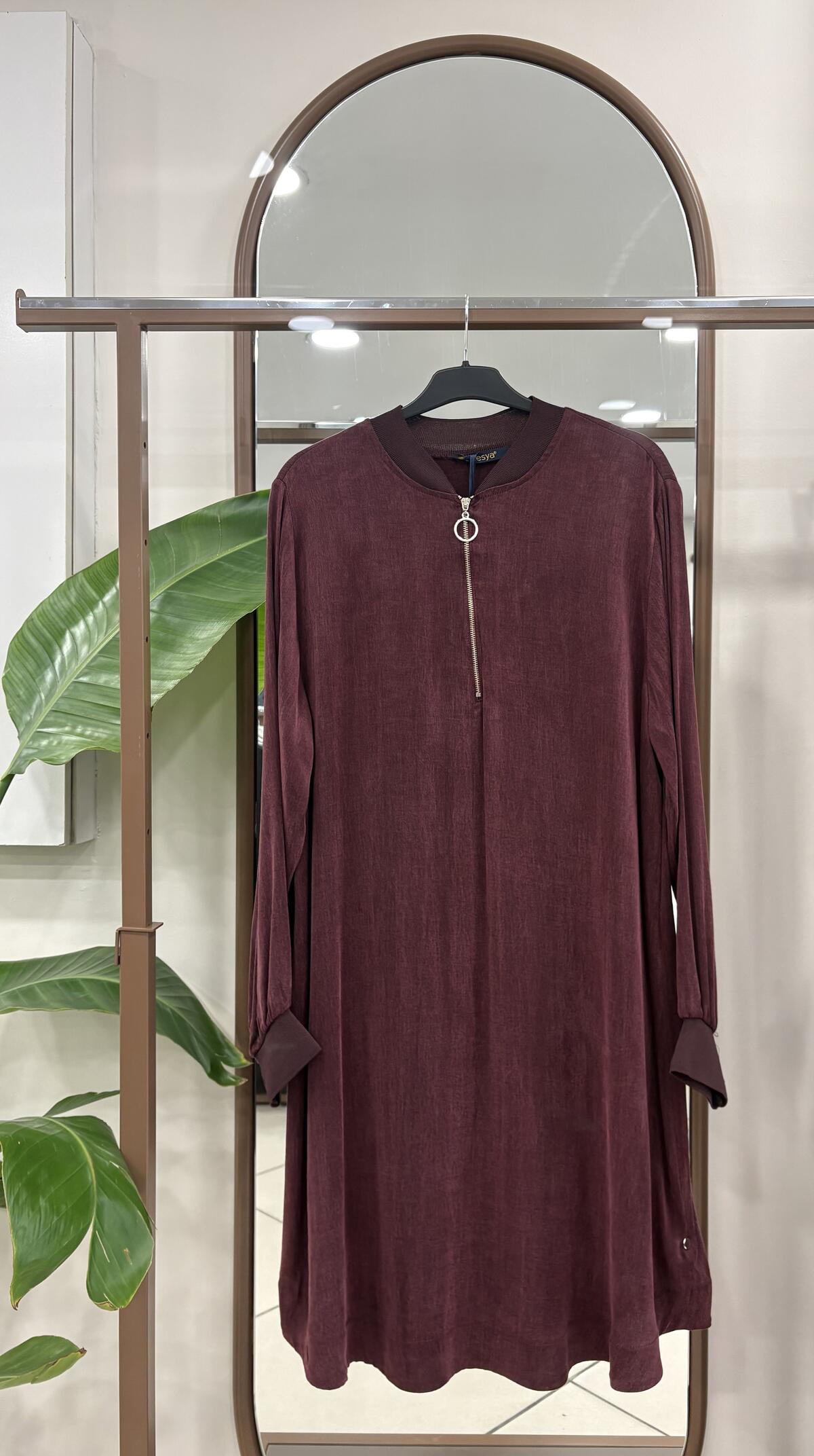 YARIM FERMUARLI KUPRA TUNİK