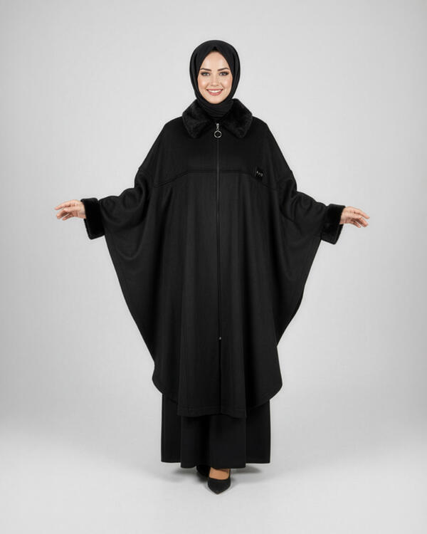 KÜRK YAKALI SÜET PANÇO