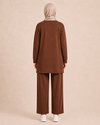 DÜĞME DETAYLI İKİ İPLİK PANTALONLU TAKIM